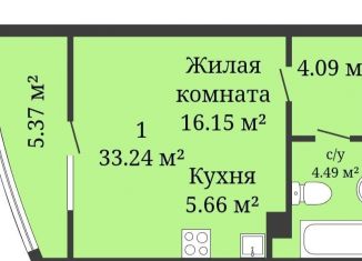 Продам квартиру студию, 34 м2, Ростов-на-Дону, Привокзальная улица, 3В