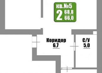 Продаю двухкомнатную квартиру, 68.8 м2, Бузулук, Николаевская улица, 9