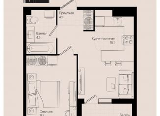 Продажа 1-ком. квартиры, 36.9 м2, Краснодар, Прикубанский округ