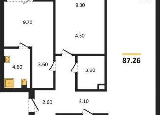 Продаю двухкомнатную квартиру, 87.3 м2, Новосибирск, улица Аэропорт, 88