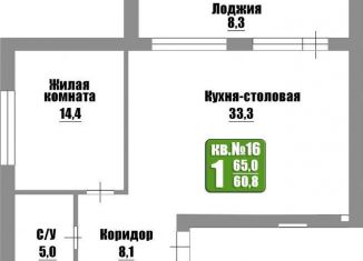 1-комнатная квартира на продажу, 65 м2, Оренбургская область, Николаевская улица, 9