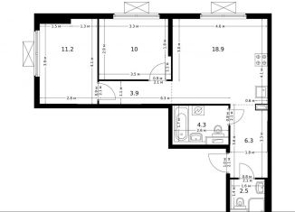 Продается 2-ком. квартира, 57.1 м2, Москва, САО, жилой комплекс Большая Академическая 85, к3.3