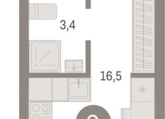 Продам квартиру студию, 23.4 м2, Екатеринбург, метро Уралмаш, улица Стачек, 62