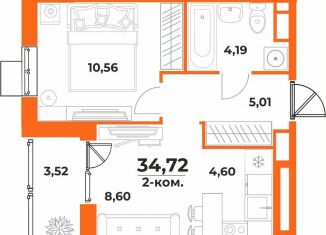 Продажа двухкомнатной квартиры, 34.7 м2, Хабаровский край