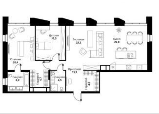 Продажа 3-ком. квартиры, 117 м2, Пенза, Первомайский район, улица Попова, с26