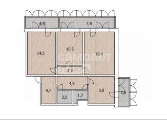 Продаю 3-ком. квартиру, 66.9 м2, Краснодарский край, 3-й микрорайон, 5