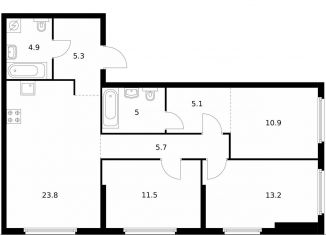 Продам 3-комнатную квартиру, 85.4 м2, Москва, жилой комплекс Барклая 6, к7, ЖК Барклая 6