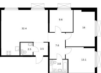 Продаю 3-ком. квартиру, 88.5 м2, Владивосток, Первомайский район