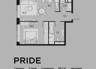 Продаю 2-комнатную квартиру, 50.1 м2, Москва, СВАО