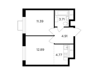 Продам двухкомнатную квартиру, 37.7 м2, Московская область, жилой комплекс Одинград квартал Семейный, 5