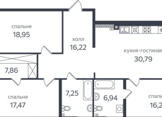 Продажа 3-ком. квартиры, 121.7 м2, Санкт-Петербург, Петровская коса, 1к2, Петроградский район