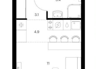 Продаю квартиру студию, 22.4 м2, Казань, Советский район