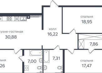 Продается трехкомнатная квартира, 122 м2, Санкт-Петербург, Петровская коса, 1к2, Петроградский район