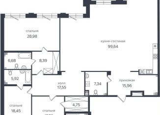 Продажа 3-комнатной квартиры, 237.2 м2, Санкт-Петербург, Петровская коса, 1к2, Петроградский район