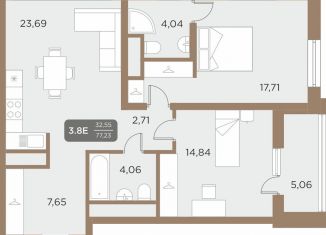 Продам 2-комнатную квартиру, 79.8 м2, Екатеринбург