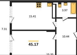 Продам 1-комнатную квартиру, 45.2 м2, Новосибирск, метро Золотая Нива