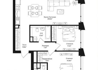 Продажа 2-комнатной квартиры, 74.6 м2, Москва, улица Маршала Бирюзова, 1к1, СЗАО