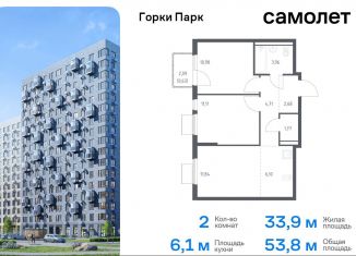 2-комнатная квартира на продажу, 53.8 м2, Московская область, жилой комплекс Горки Парк, 8.1