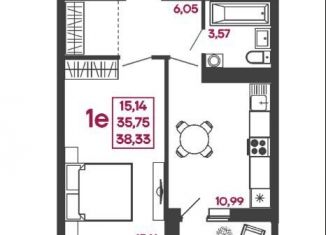 Продаю 1-комнатную квартиру, 38.3 м2, Пенза, улица Измайлова, 41В