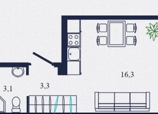 Продам квартиру студию, 22.7 м2, Тюмень, улица Мелиораторов, 6А