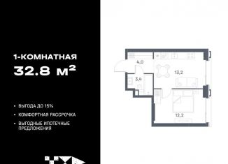 Продаю однокомнатную квартиру, 32.8 м2, Москва, ЮВАО