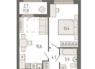 Продаю 1-комнатную квартиру, 38.7 м2, Екатеринбург, метро Чкаловская