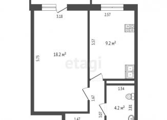 1-ком. квартира на продажу, 35.1 м2, Тюмень, улица Казачьи Луга, 12, ЖК Тура