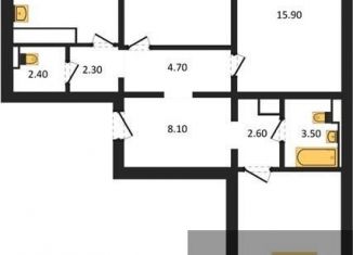 Трехкомнатная квартира на продажу, 89.3 м2, Воронеж, улица Загоровского, 13к2