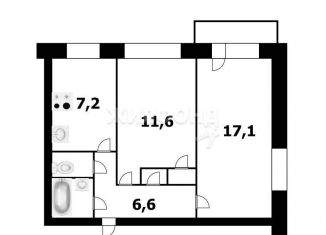 Продам 2-комнатную квартиру, 47.7 м2, Новосибирск, метро Заельцовская, Линейная улица, 33/3