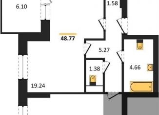 Продам 1-ком. квартиру, 49.6 м2, Воронеж, улица Кривошеина, 13/14