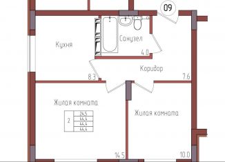 Продаю 2-ком. квартиру, 44.4 м2, Калининградская область