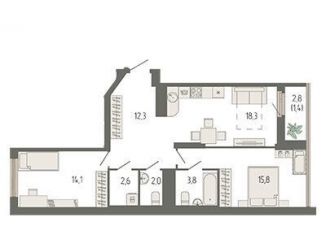 Продажа 3-ком. квартиры, 70.6 м2, Екатеринбург, метро Чкаловская