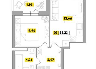 Продается 2-ком. квартира, 35.2 м2, Московская область