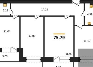 Продается 3-ком. квартира, 75.8 м2, Воронежская область, Кленовая улица, 3