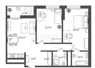 Продажа 2-комнатной квартиры, 56.5 м2, Тюменская область, Холодильная улица