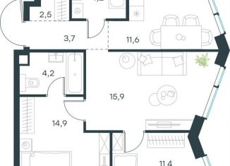 3-ком. квартира на продажу, 68.4 м2, Москва