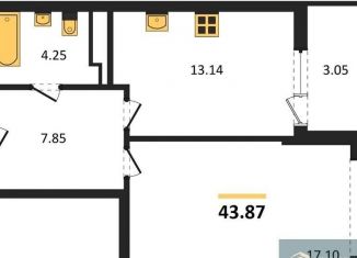 Однокомнатная квартира на продажу, 43.9 м2, Воронеж