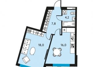 Продам 1-комнатную квартиру, 46 м2, Пермский край, улица Луначарского, 97