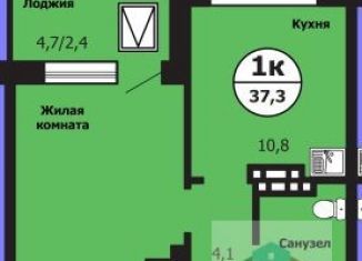 Продаю 1-ком. квартиру, 37.5 м2, Красноярск