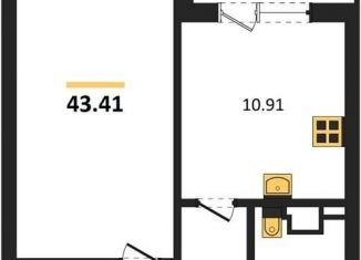 Продается 1-комнатная квартира, 43.4 м2, Воронеж, Центральный район