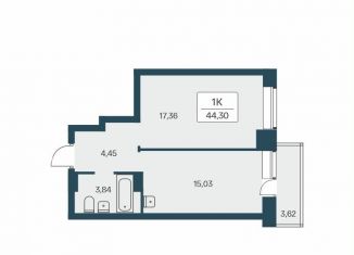 Продаю 1-комнатную квартиру, 45.1 м2, Новосибирск, Кировский район, улица Зорге, 229/2