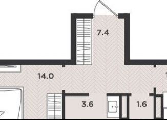 Продам 1-комнатную квартиру, 42 м2, Архангельская область