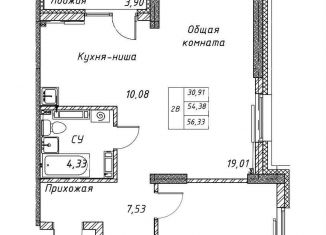 2-ком. квартира на продажу, 56.3 м2, Томская область, Шпальный переулок