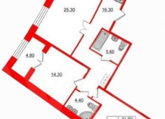 Продажа 2-ком. квартиры, 85.6 м2, Санкт-Петербург, ЖК Гранд Вью, Петровский проспект, 28к1