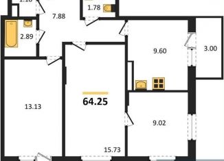 3-ком. квартира на продажу, 64.2 м2, Воронеж