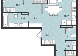 Продается трехкомнатная квартира, 78.5 м2, Архангельская область