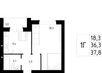 Продается 1-комнатная квартира, 37.8 м2, Стерлитамак, Былинная улица, 11