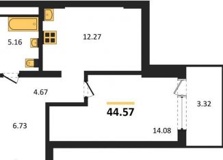 Продаю 1-ком. квартиру, 44.6 м2, Воронеж, Железнодорожный район, набережная Чуева, 7