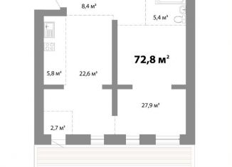 Продам 2-ком. квартиру, 72 м2, Свердловская область, улица Академика Парина, 13