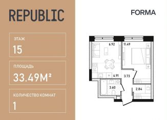 Продам однокомнатную квартиру, 33.5 м2, Москва, Пресненский район, улица Пресненский Вал, 27с2